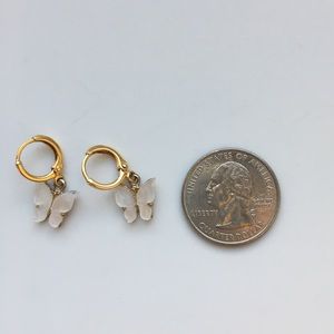Pink butterfly earrings